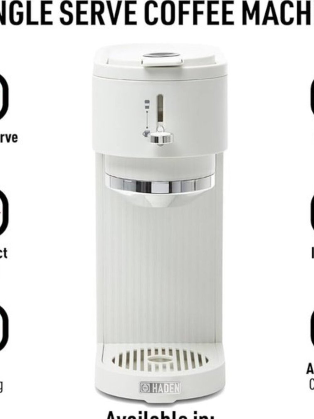 HADEN Single Serve Coffee Machine for Single Serve Pods and Ground Coffee (New) - Picture 7 of 8